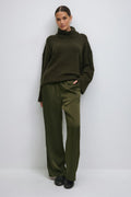 Drawstring satin trousers - Butter yellow
