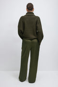Drawstring satin trousers - Noir