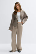 Drawstring satin trousers - Noir