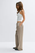 Drawstring satin trousers - Noir