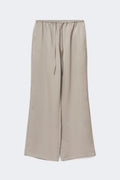 Drawstring satin trousers - Creme