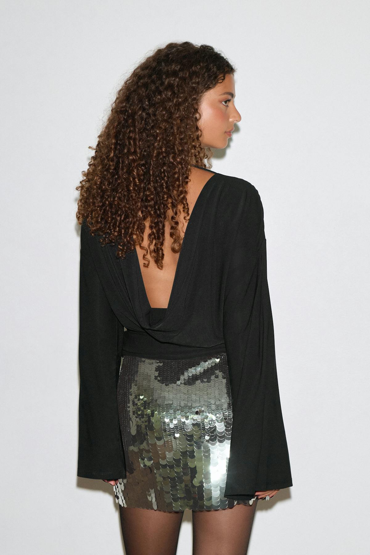 sequin mini skirt - Noir