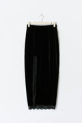 Velvet maxi skirt - Noir