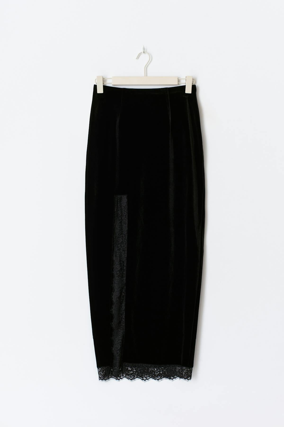 Velvet maxi skirt - Noir