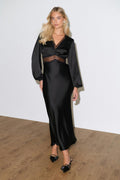 Longsleeve midaxi dress - Noir