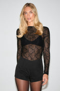 Rhinestone lace top - Camel