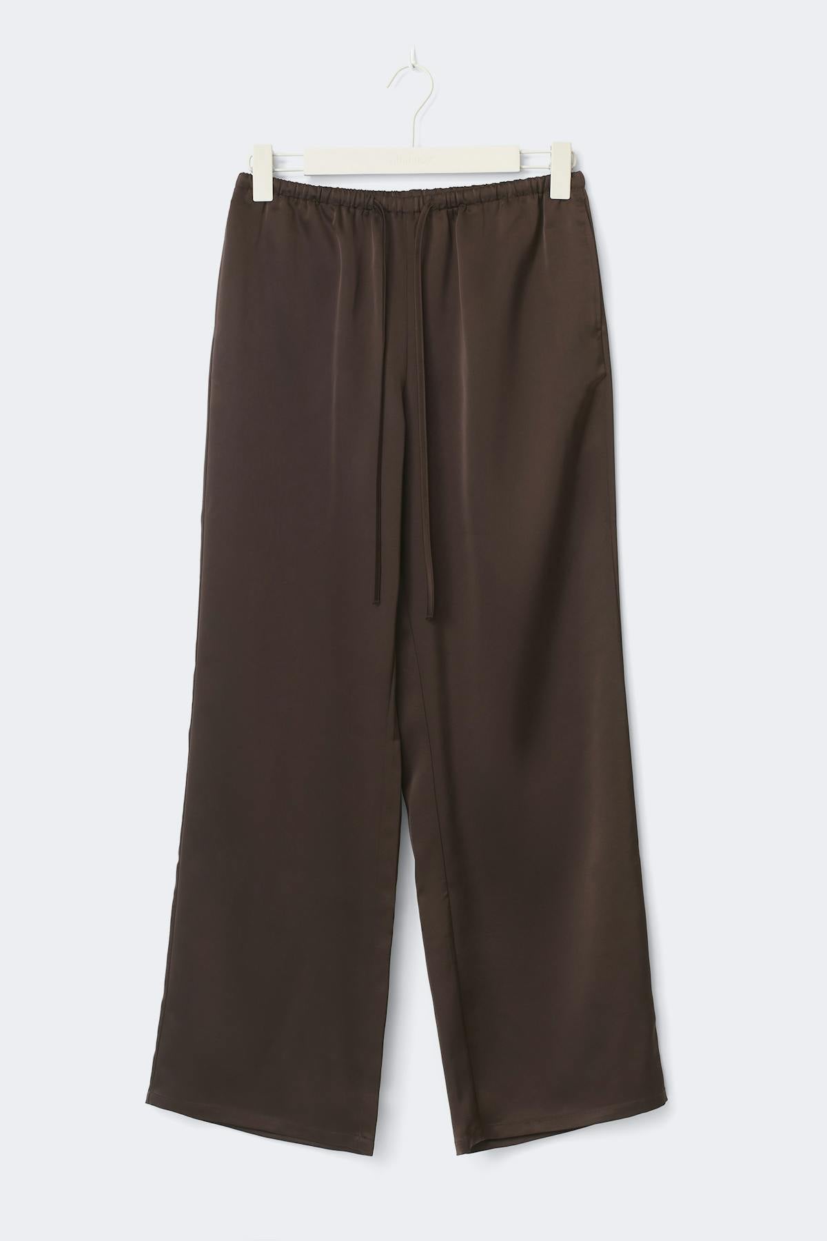 Tall drawstring satin trousers - Noir