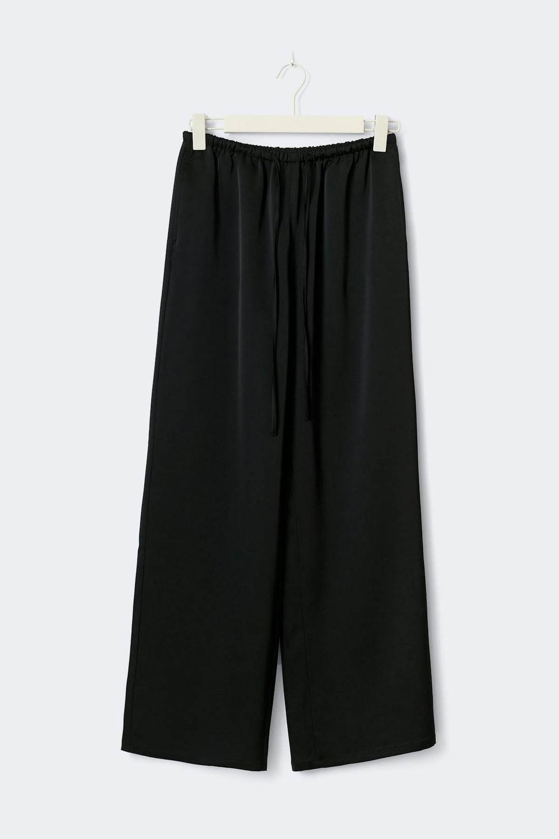 Tall drawstring satin trousers - Noir