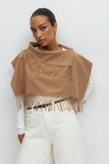 Fringe polo scarf - Camel
