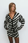 Shaped knitted cardigan - Seal brown