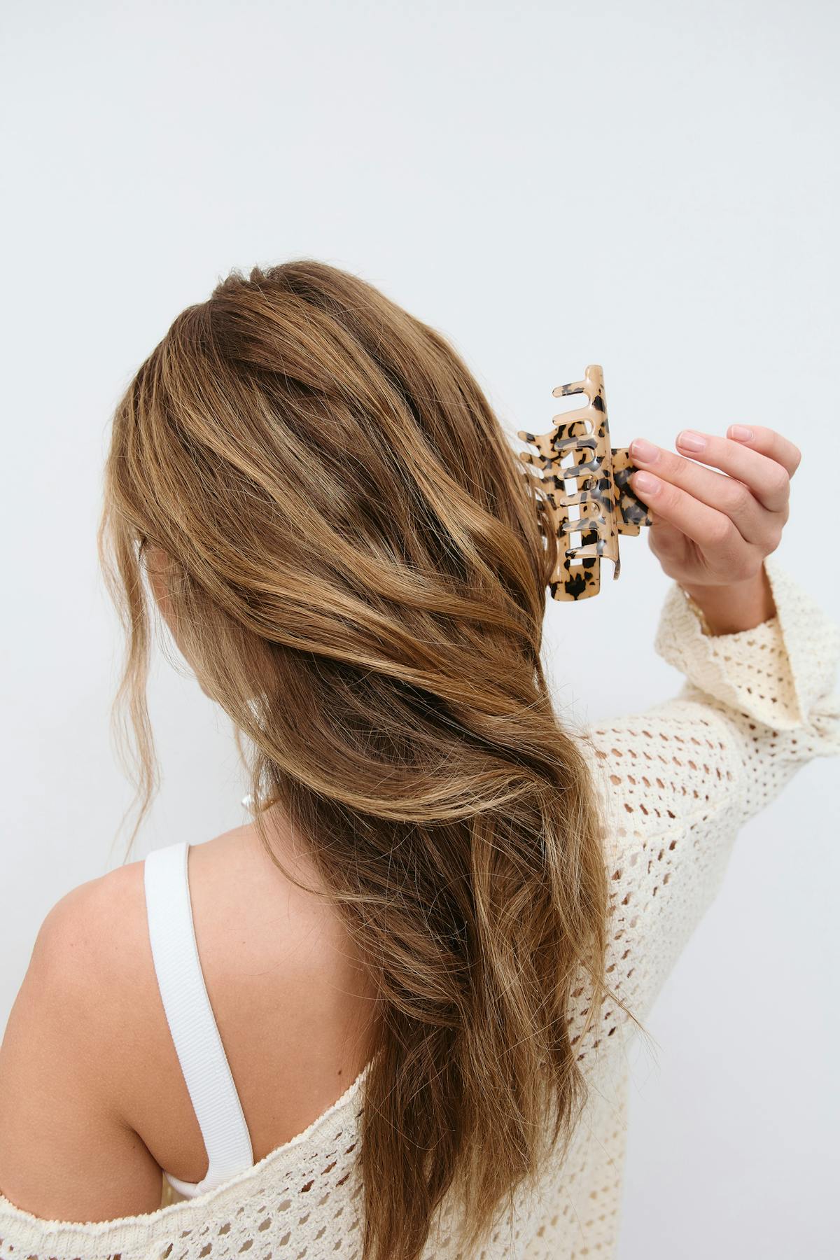 Square hair clip - Noir