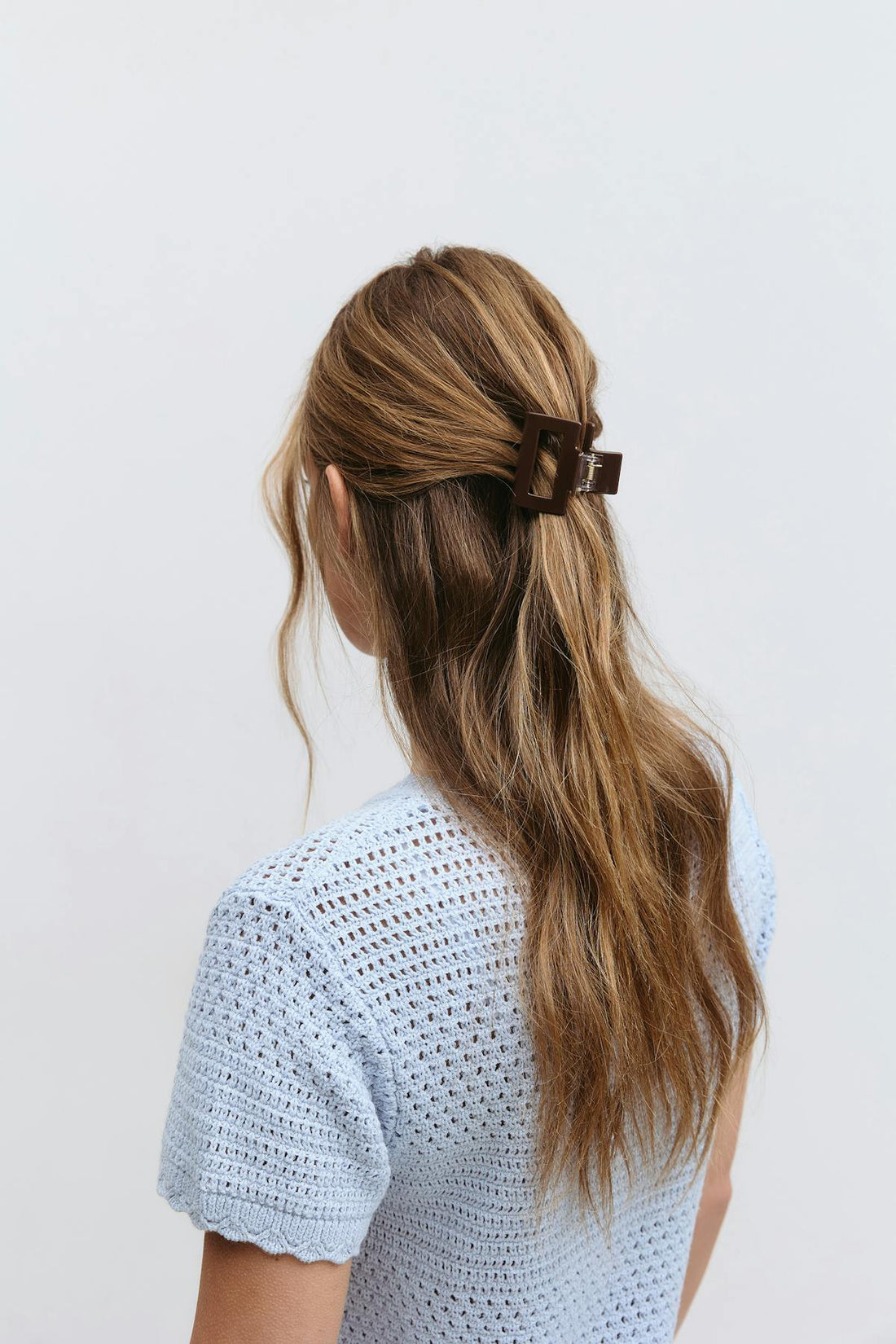 2-pack mini square hair clip - Brown/turtoise