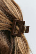 2-pack mini square hair clip - Black/burgundy