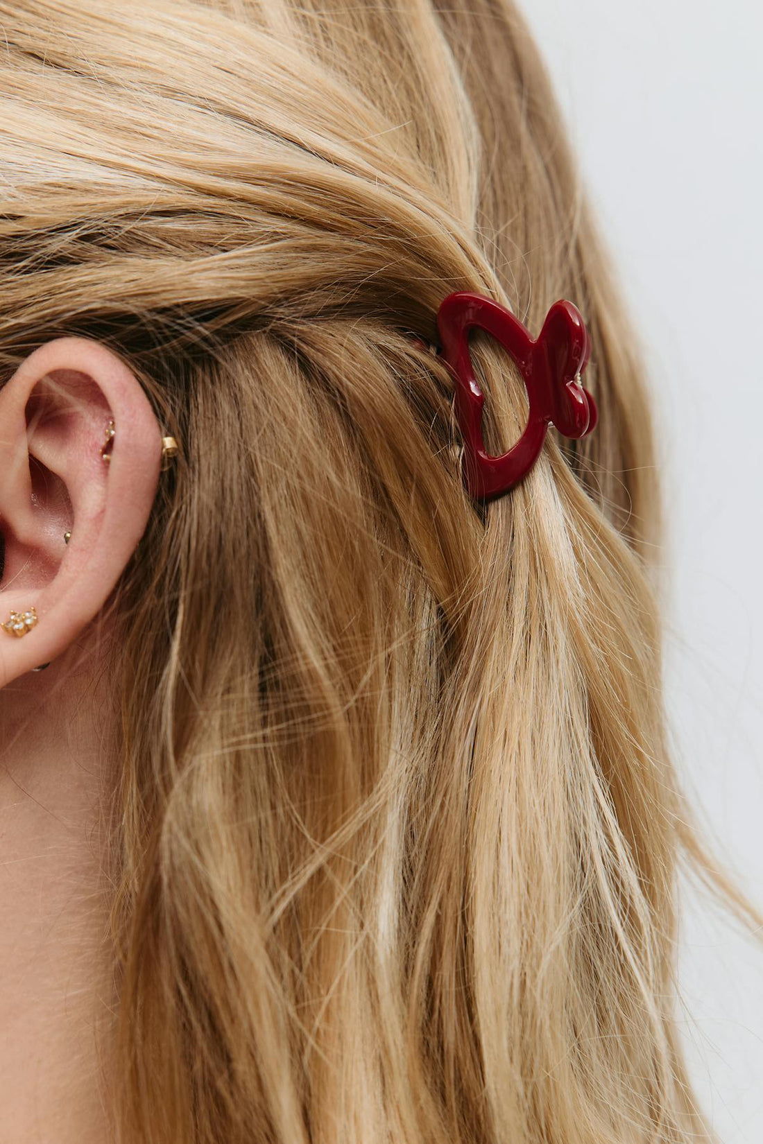 4-pack mini hair clips - Red/pink