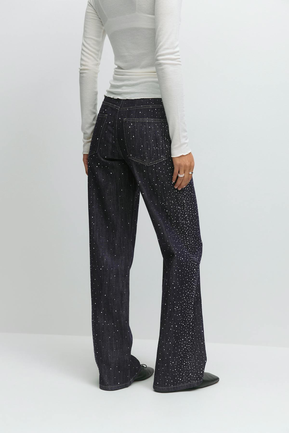 Rhinestone jeans - Offblack