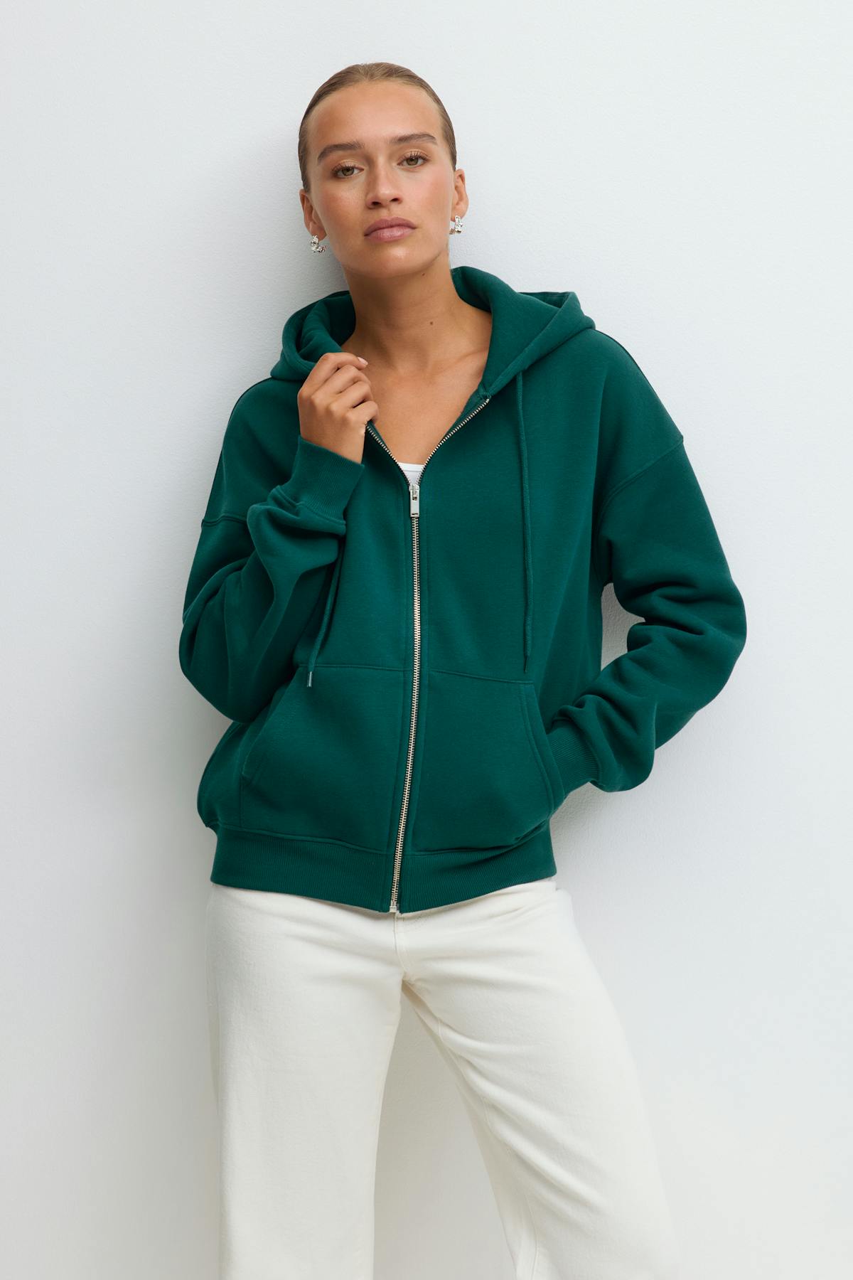 Zip hoodie - Lt grey melange