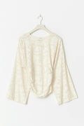 Crewneck textured top - Ecru