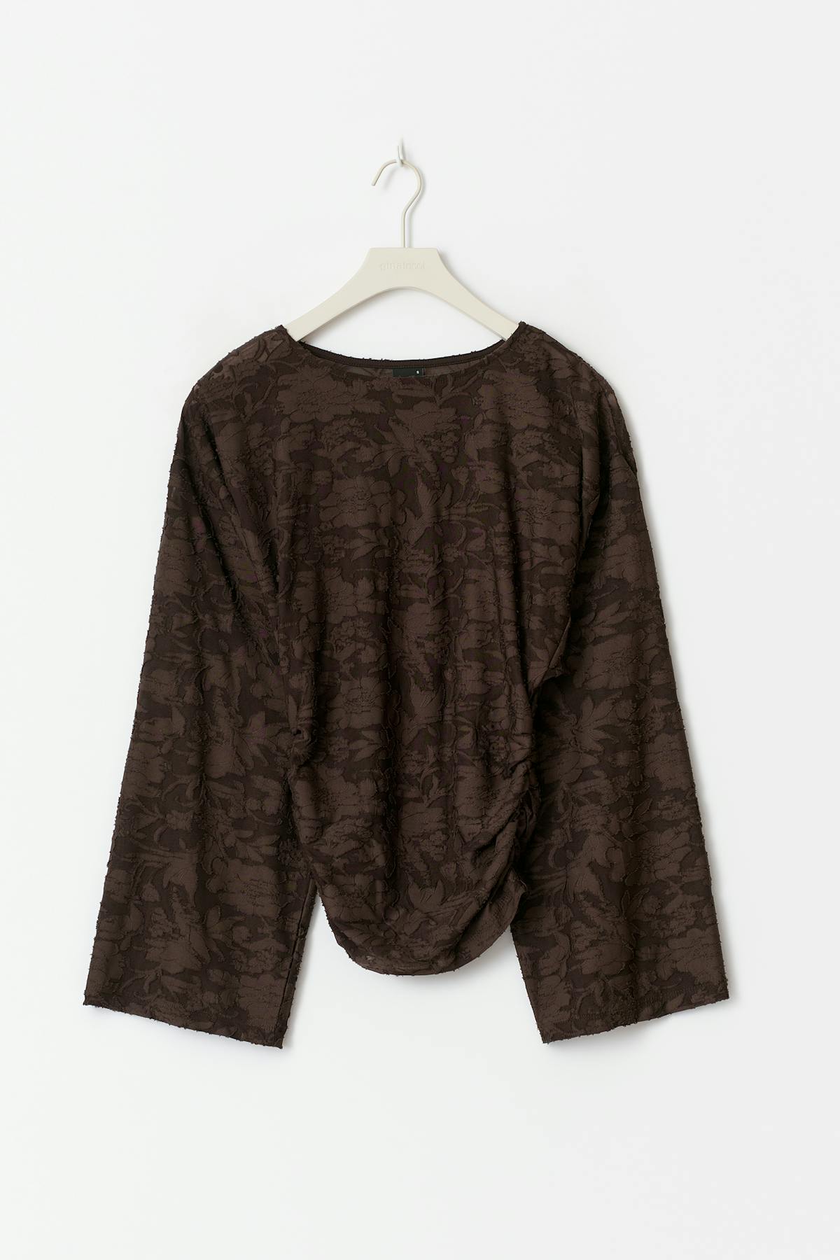 Crewneck textured top - Marron foncé