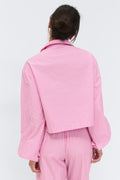 Poplin pyjamas shirt - Pink stripe