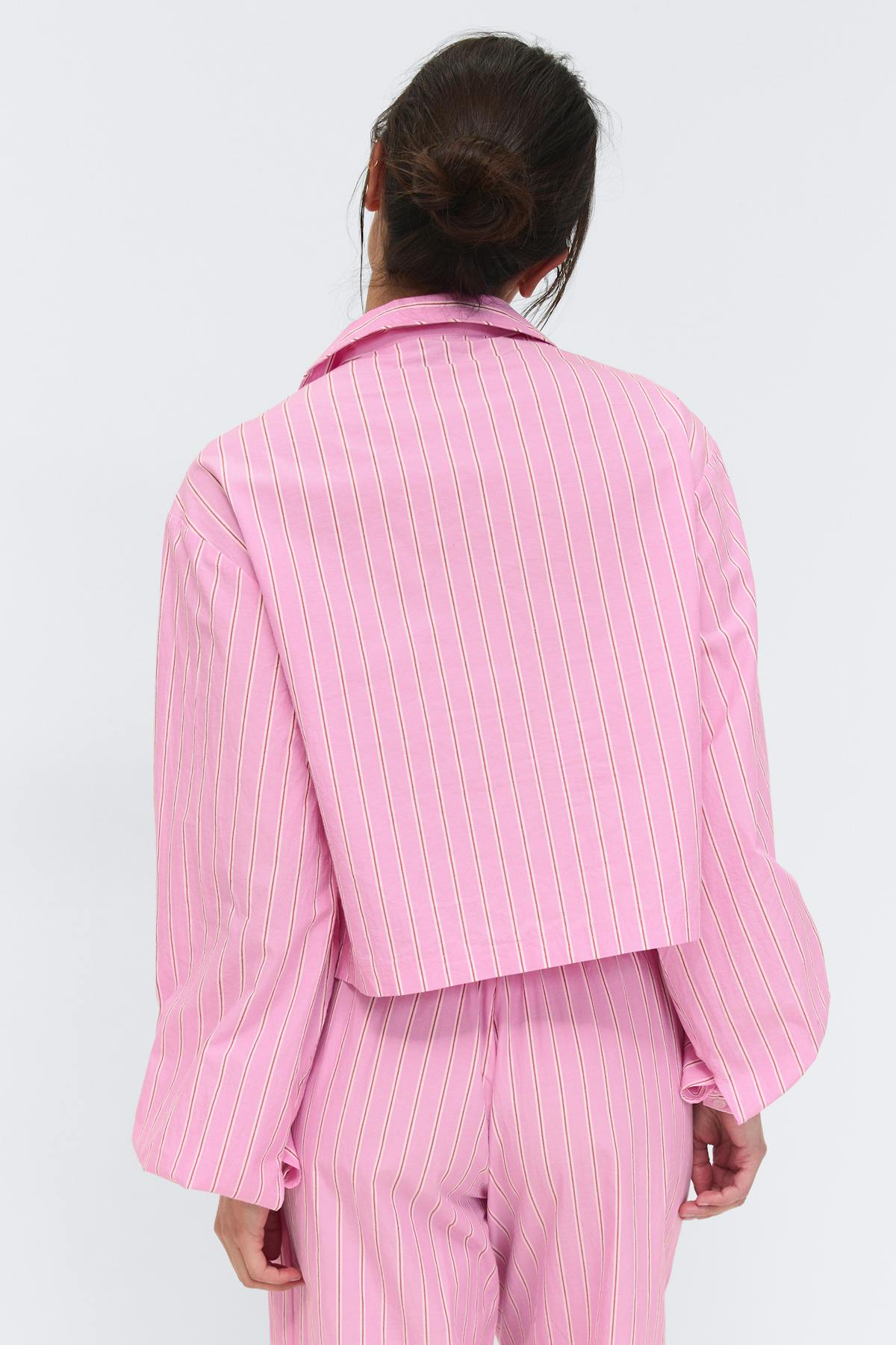 Poplin pyjamas shirt - Pink stripe