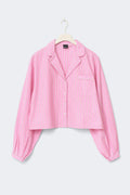 Poplin pyjamas shirt - Pink stripe