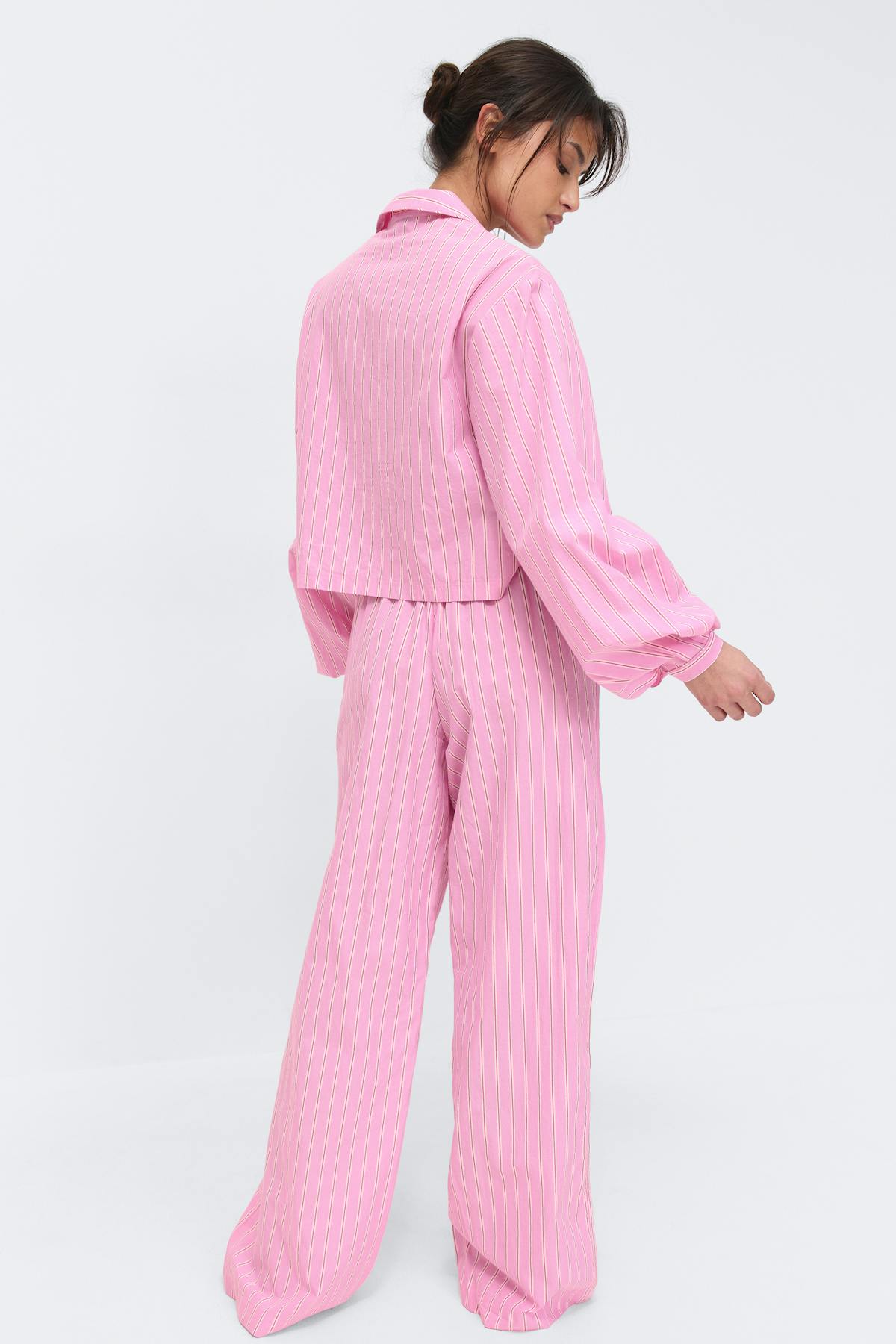 Poplin pyjamas trousers - Pink stripe