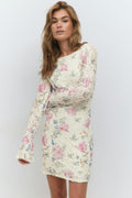 Lace mini dress - Flower aop