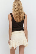 Asymmetric lace skirt - Ecru