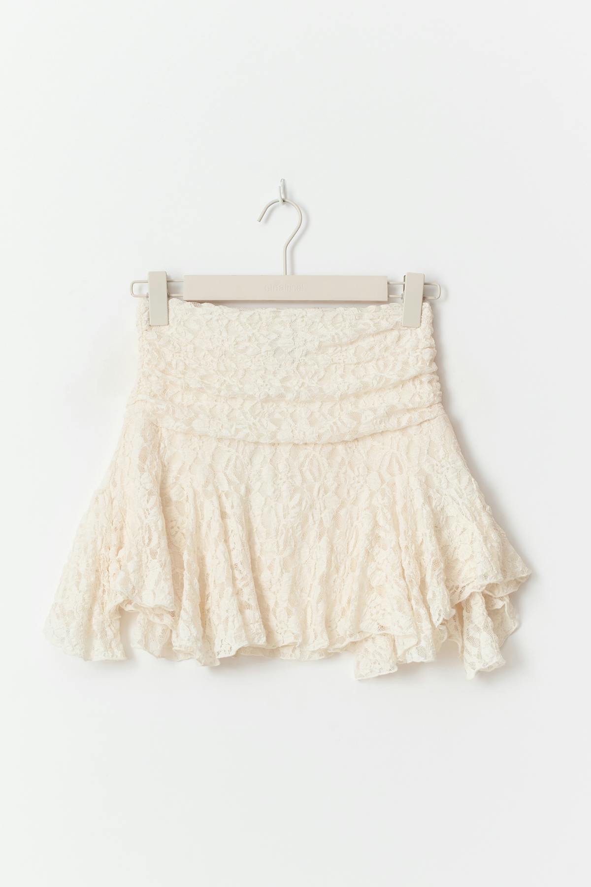 Asymmetric lace skirt - Ecru