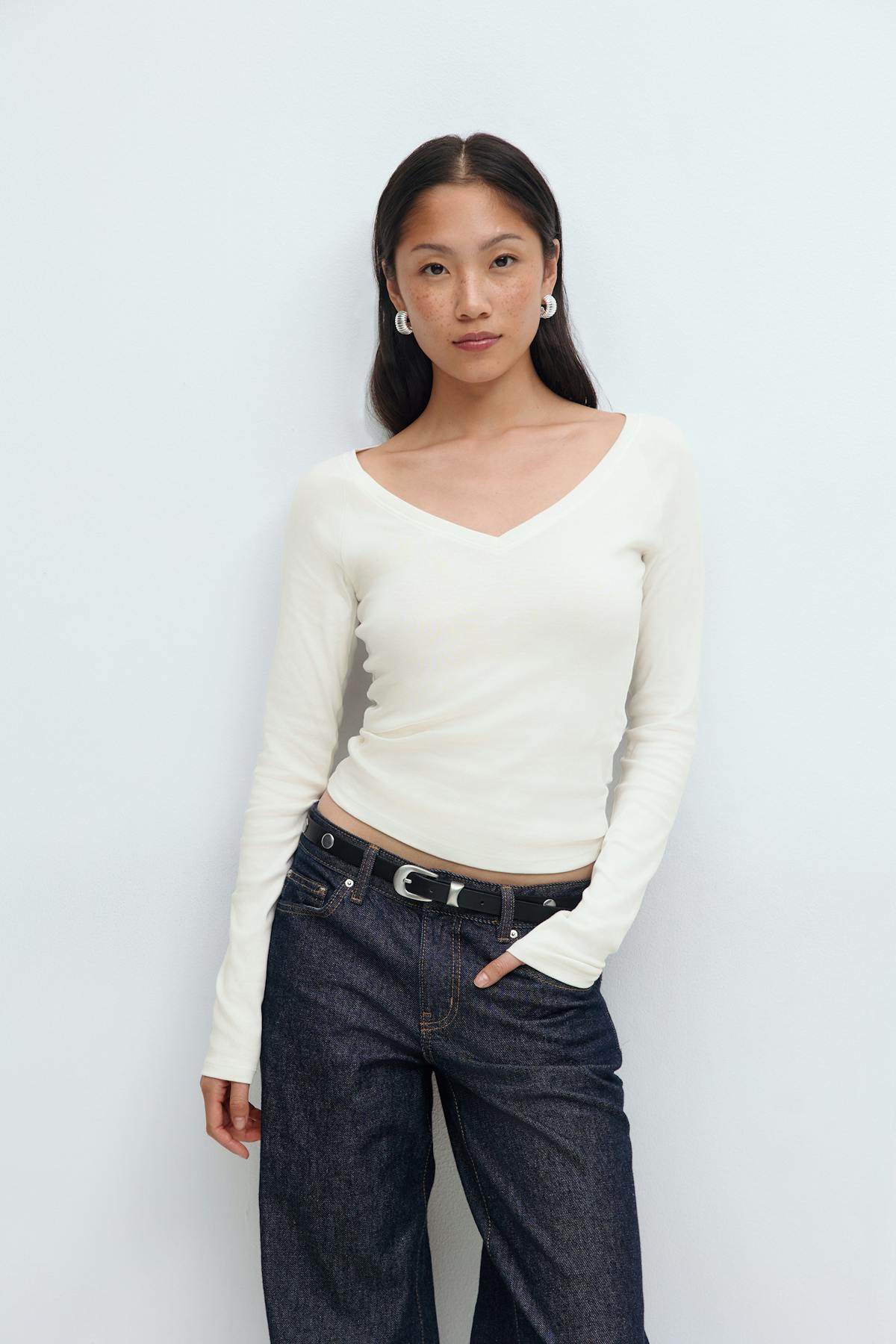 V-neck top - Peacoat