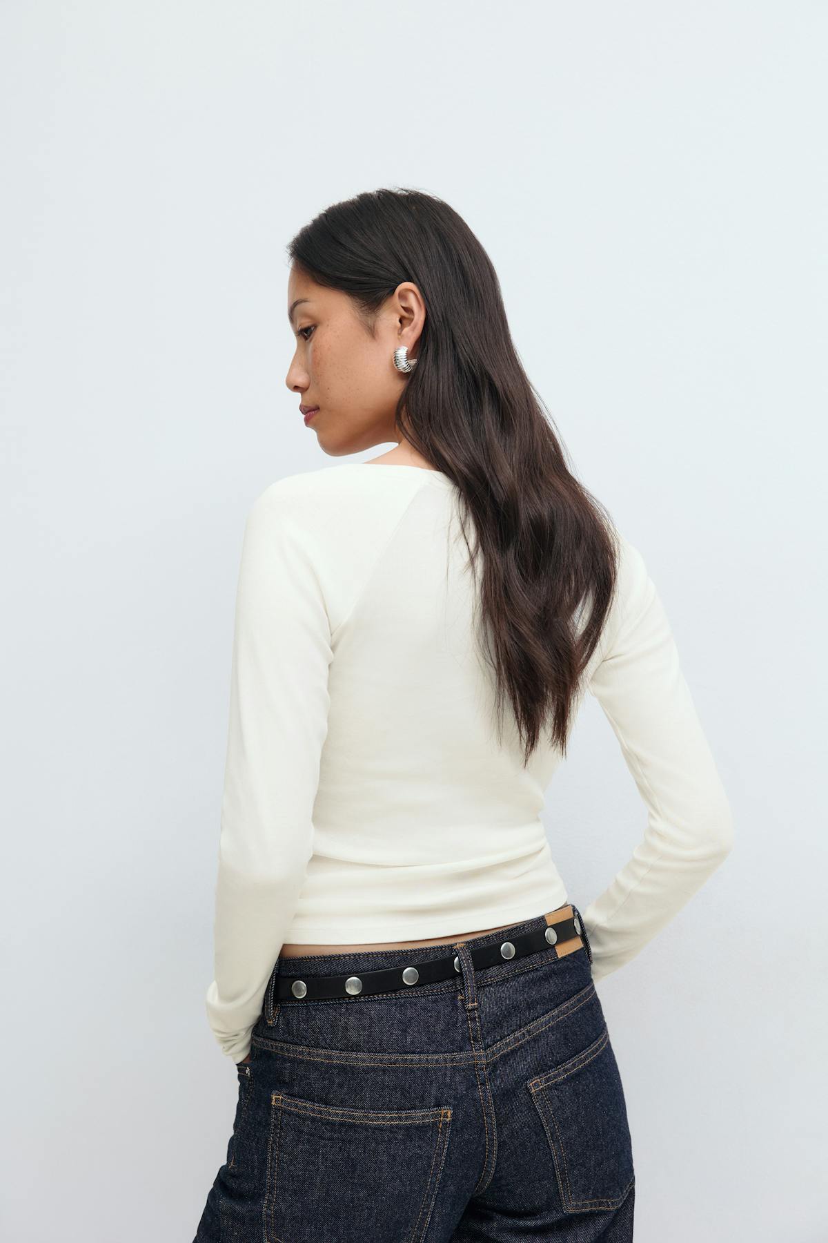 V-neck top - Peacoat