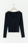 V-neck top - Noir