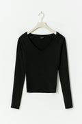 V-neck top - Blanc cassé