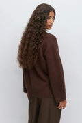 V-neck knitted sweater - Lt grey melange