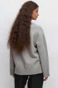 V-neck knitted sweater - Camel beige