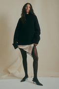 Turtleneck wool knit sweater - Noir