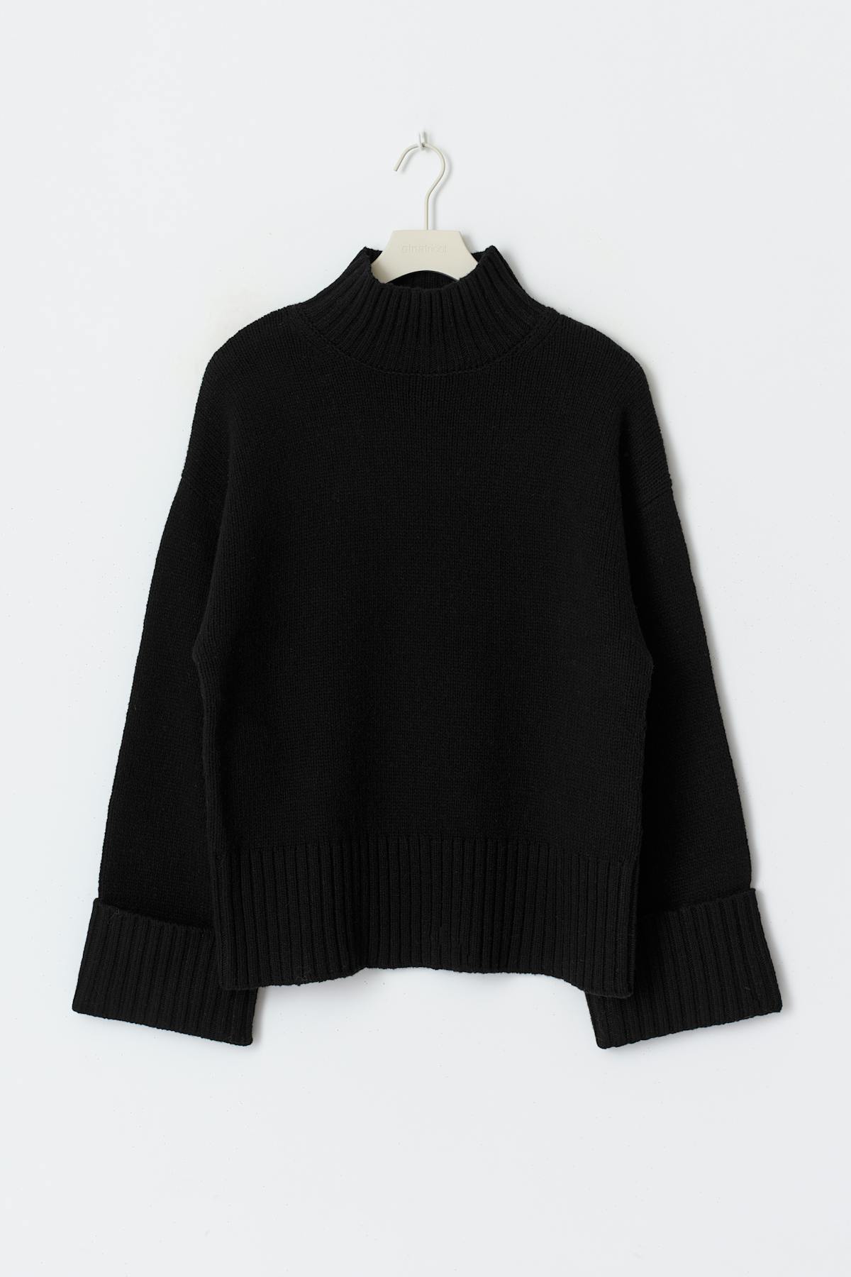 Turtleneck wool knit sweater - Noir