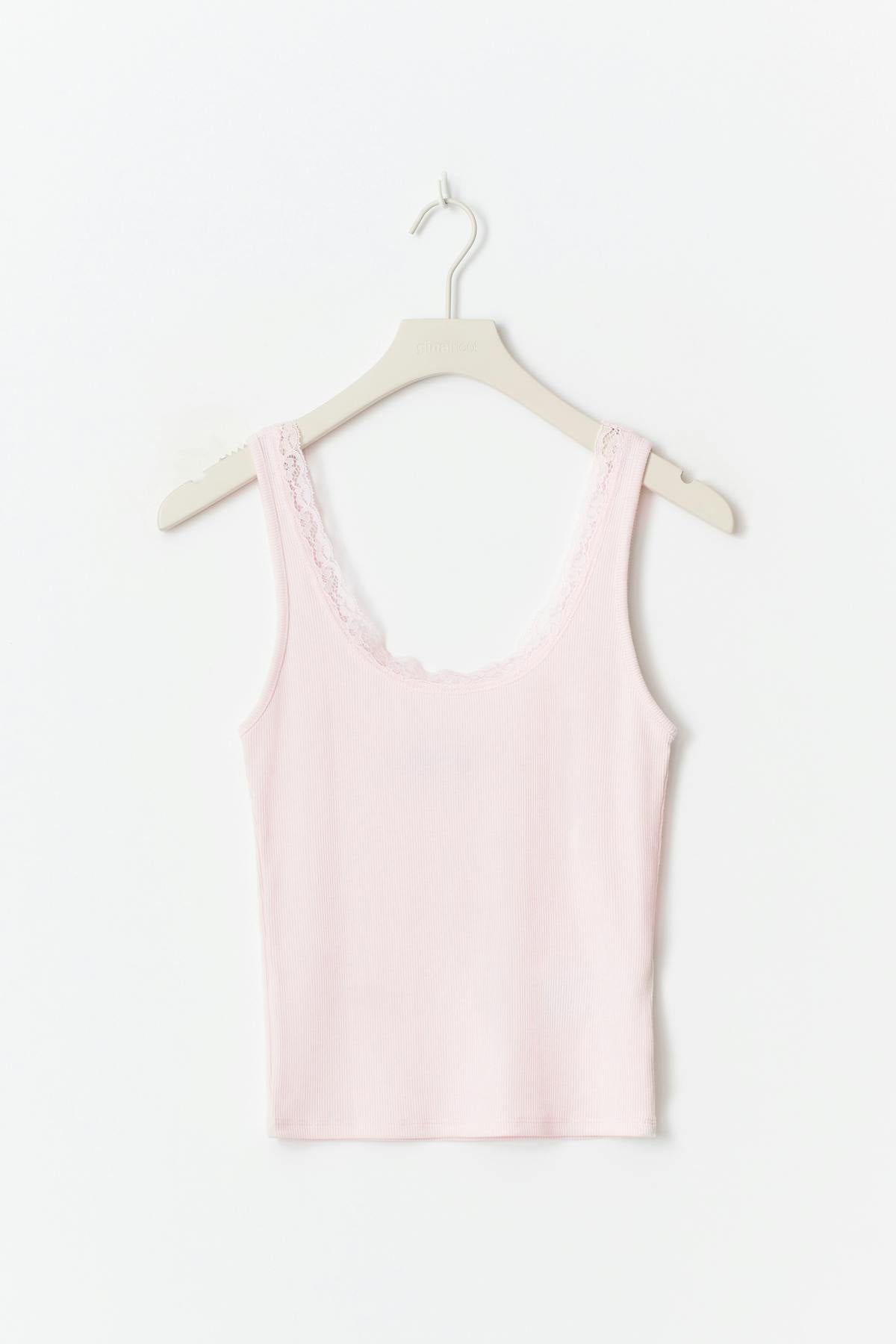 Lace detail tank - Shrinking violet