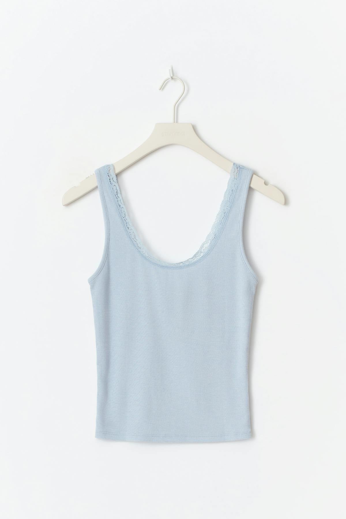 Lace detail tank - Heather