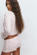 Soft pyjamas hotpants - Pink heart aop