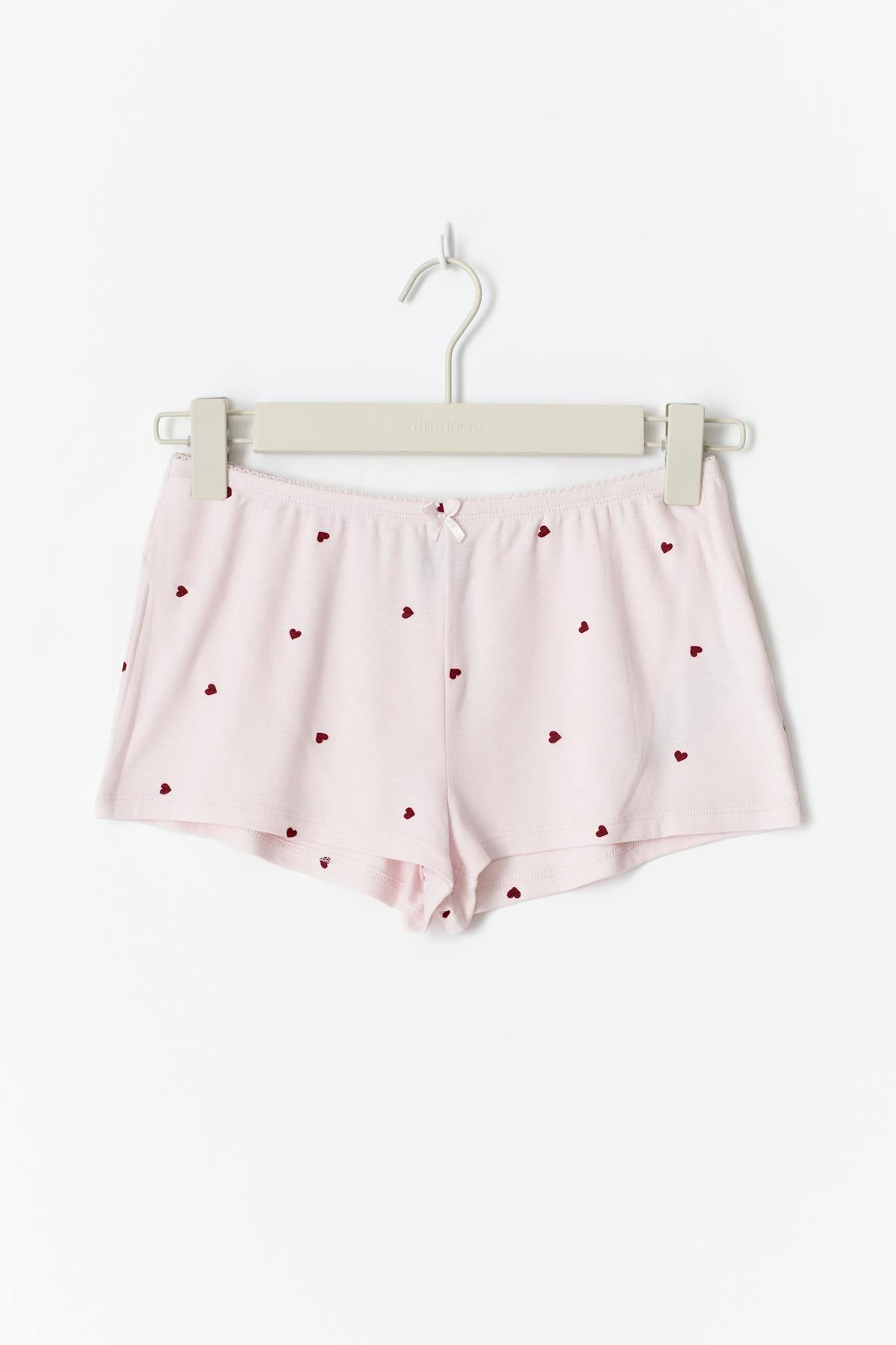 Soft pyjamas hotpants - Pink heart aop