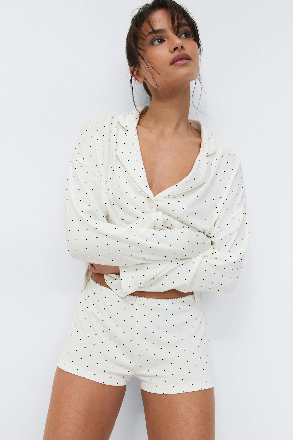 Soft pyjamas hotpants - Pink heart aop