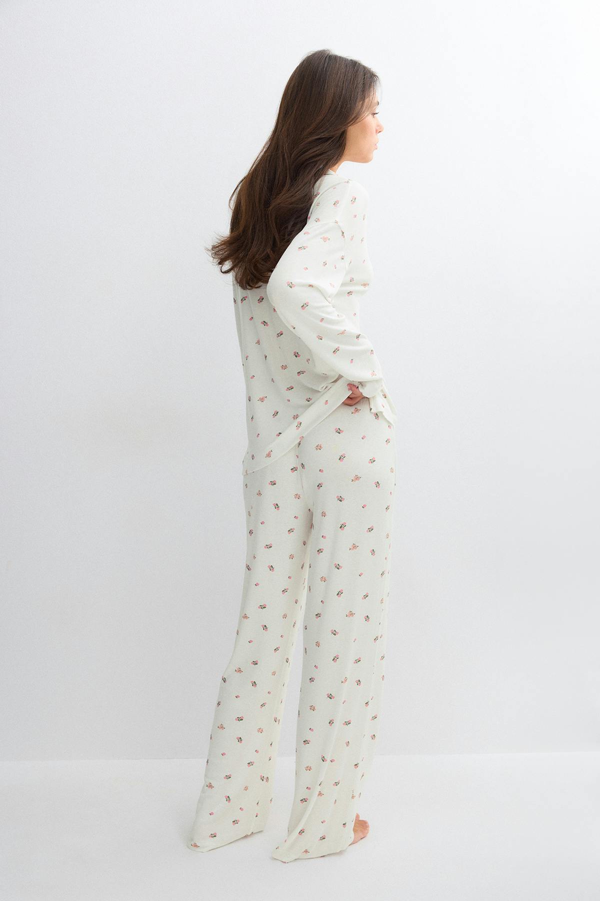 Soft pyjamas trousers - Yellow flower