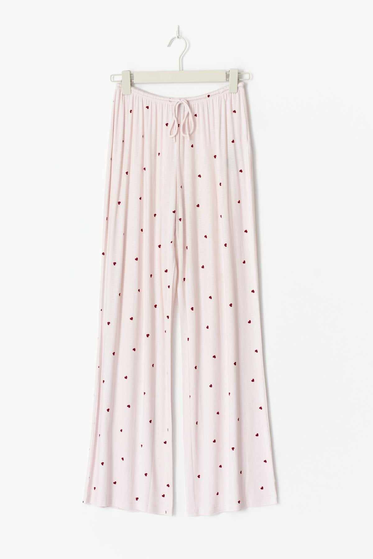 Soft pyjamas trousers - Pink heart aop