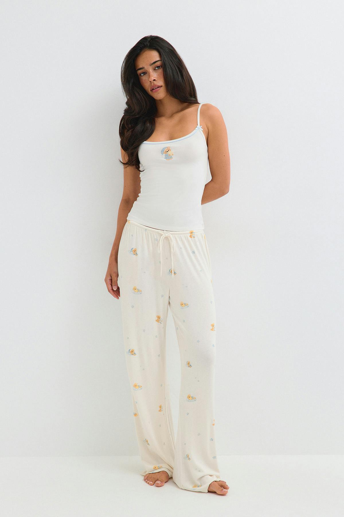 Soft pyjamas trousers - Berry aop
