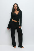Soft pyjamas trousers - Pink heart aop