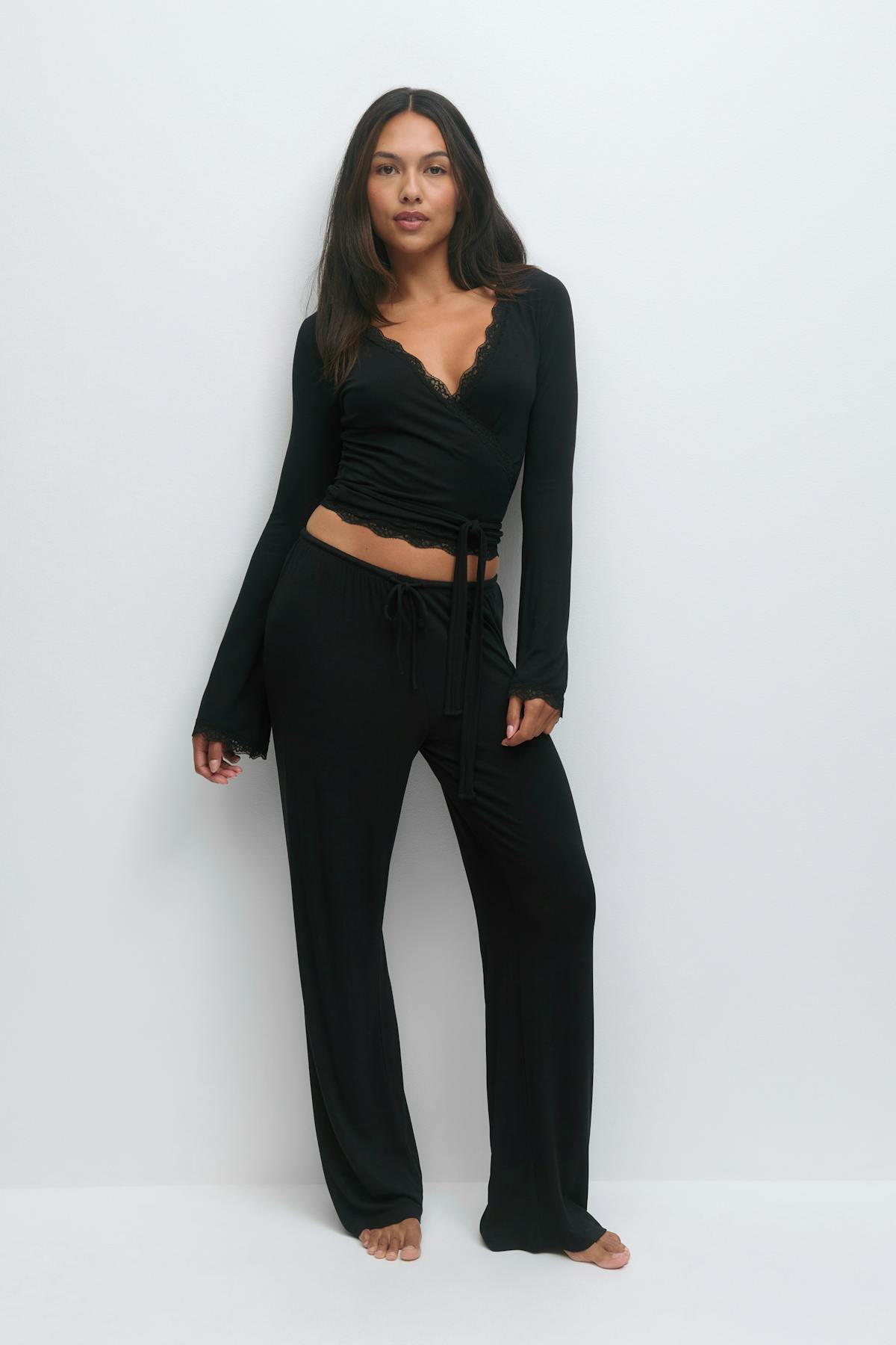 Soft pyjamas trousers - Pink heart aop