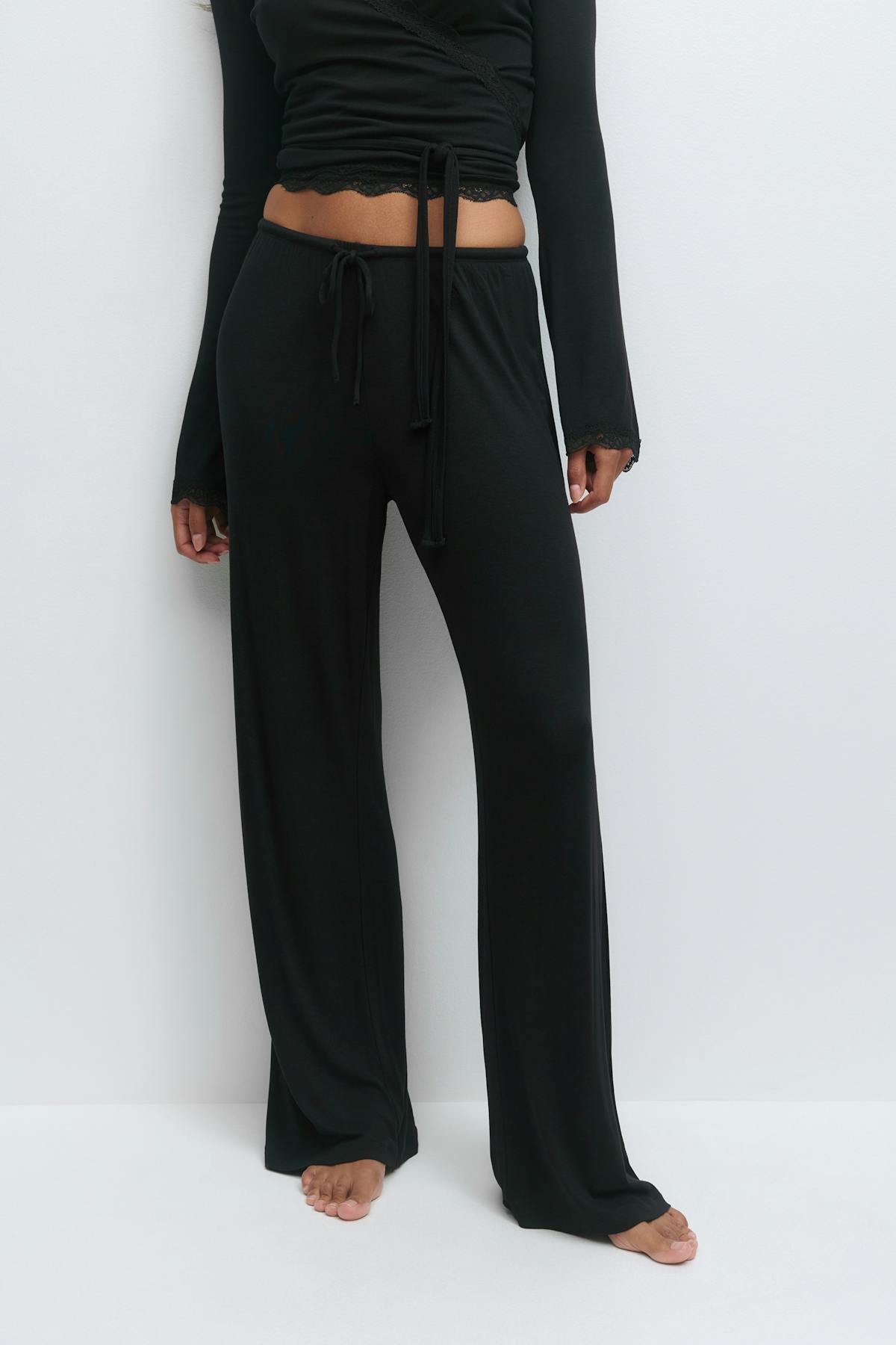 Soft pyjamas trousers - Pink heart aop