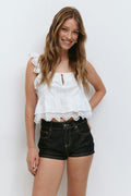 Micro denim shorts - Rinse
