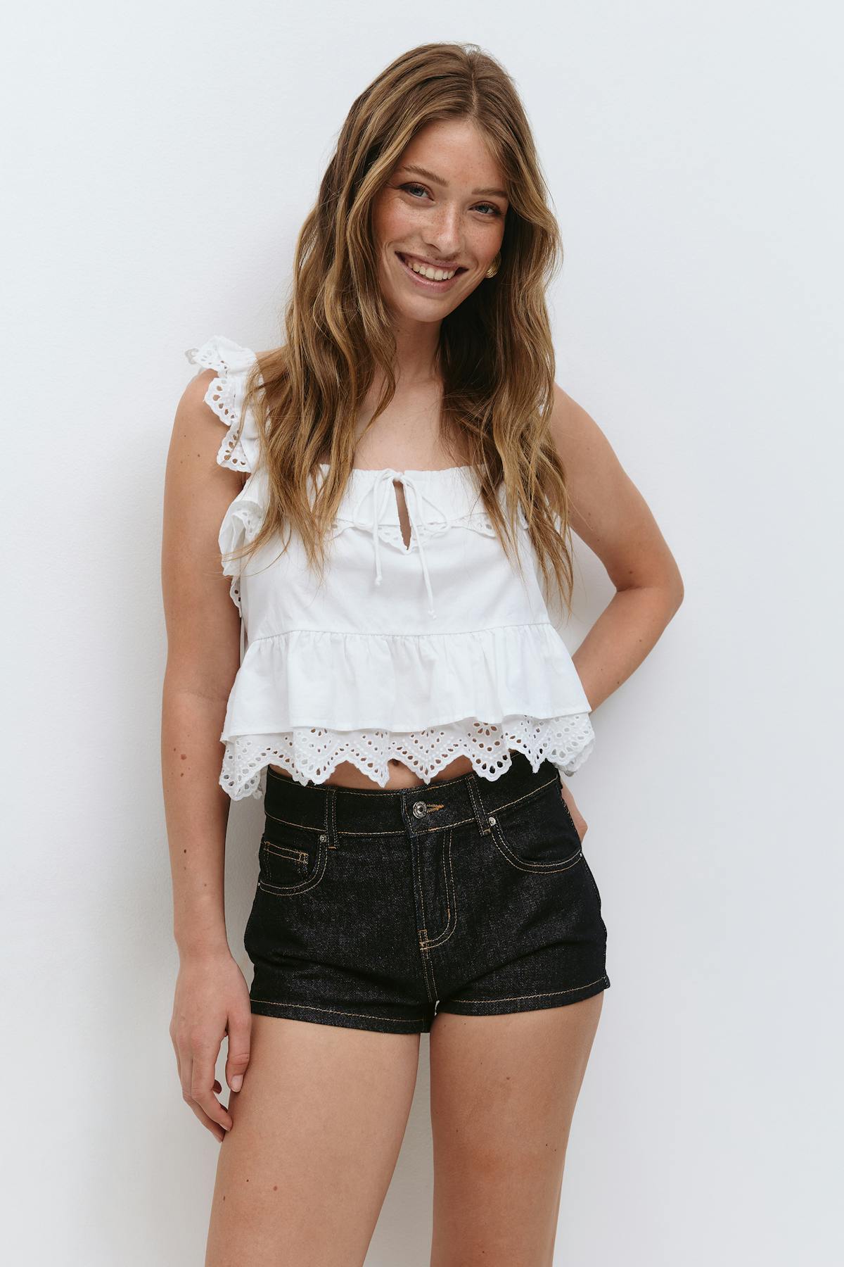 Micro denim shorts - Rinse